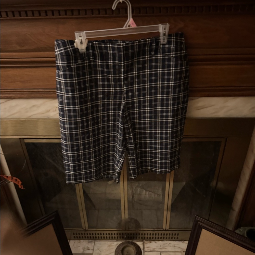 Jones New York Navy Plaid Women's Shorts